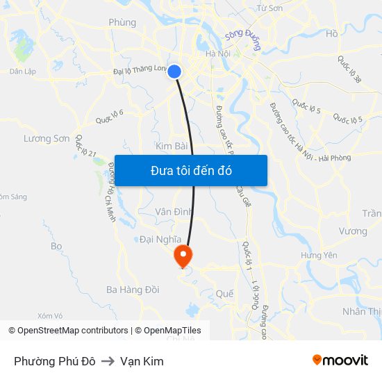 Phường Phú Đô to Vạn Kim map