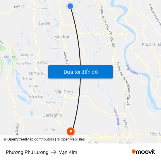 Phường Phú Lương to Vạn Kim map