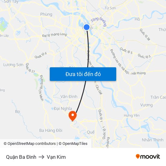 Quận Ba Đình to Vạn Kim map