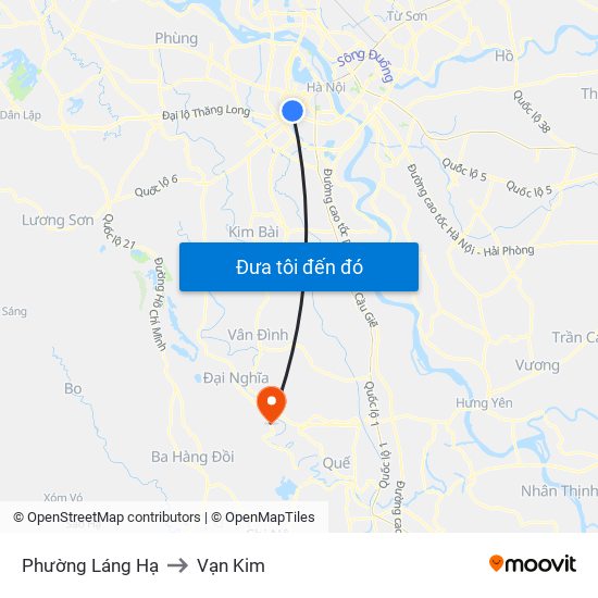 Phường Láng Hạ to Vạn Kim map