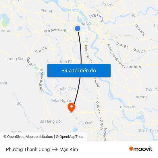 Phường Thành Công to Vạn Kim map