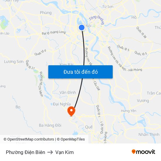 Phường Điện Biên to Vạn Kim map