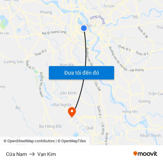 Cửa Nam to Vạn Kim map