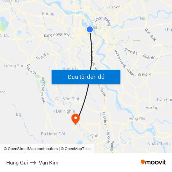 Hàng Gai to Vạn Kim map