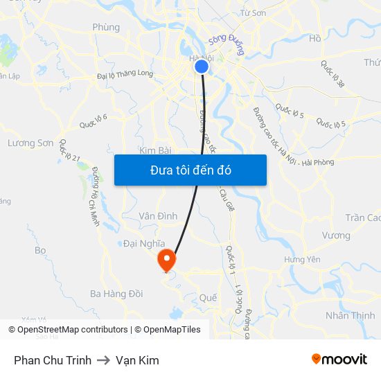 Phan Chu Trinh to Vạn Kim map