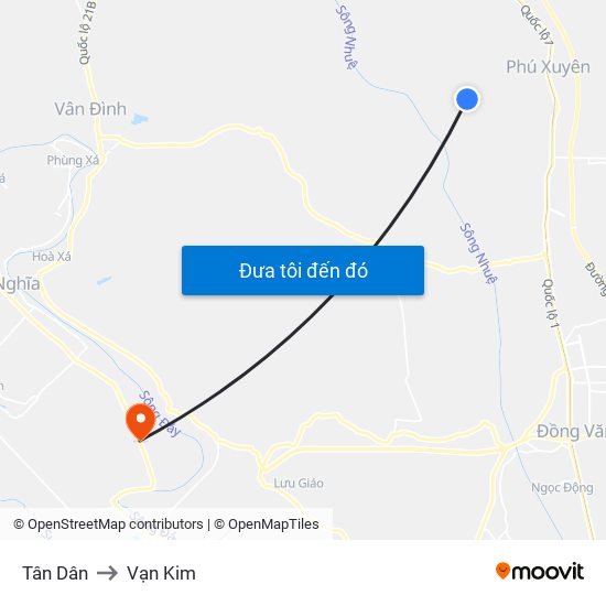 Tân Dân to Vạn Kim map