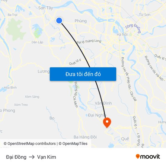 Đại Đồng to Vạn Kim map