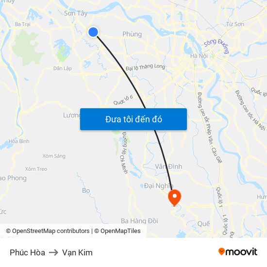 Phúc Hòa to Vạn Kim map