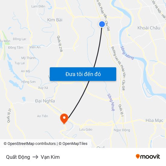 Quất Động to Vạn Kim map