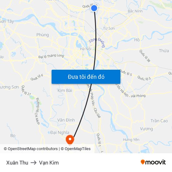 Xuân Thu to Vạn Kim map