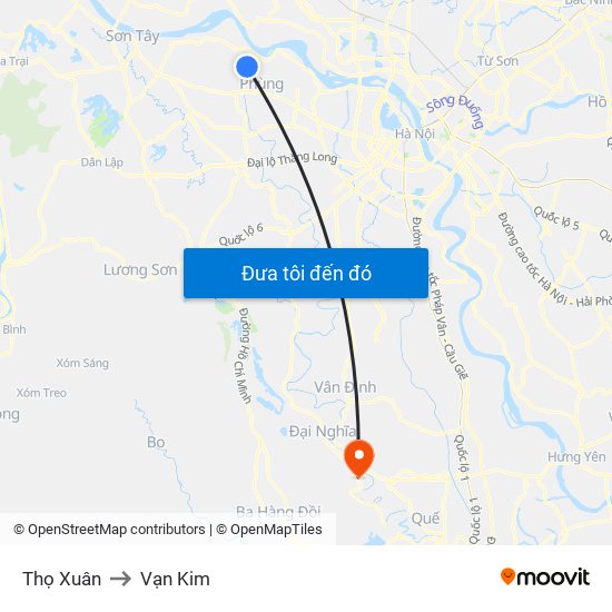 Thọ Xuân to Vạn Kim map