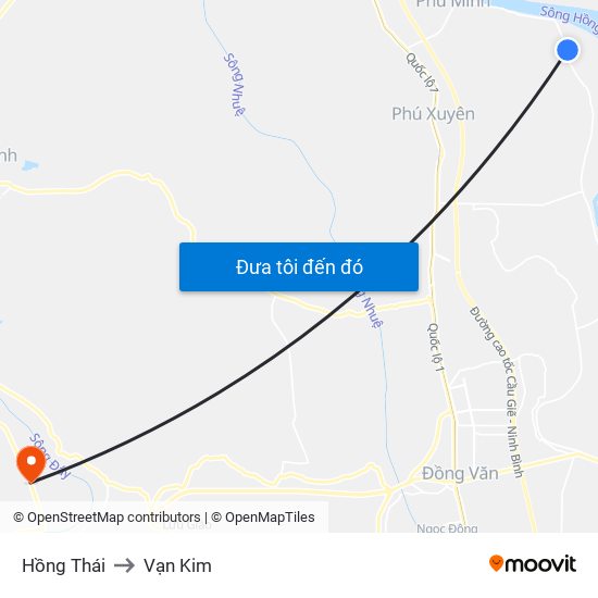 Hồng Thái to Vạn Kim map