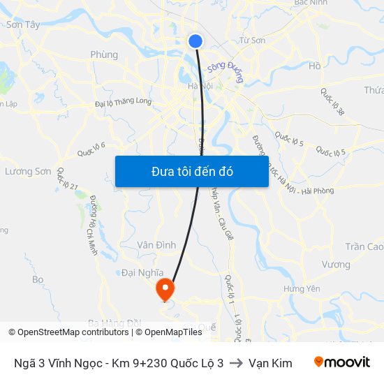 Ngã 3 Vĩnh Ngọc - Km 9+230 Quốc Lộ 3 to Vạn Kim map