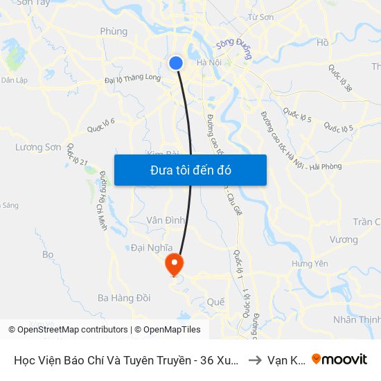 Học Viện Báo Chí Và Tuyên Truyền - 36 Xuân Thủy to Vạn Kim map