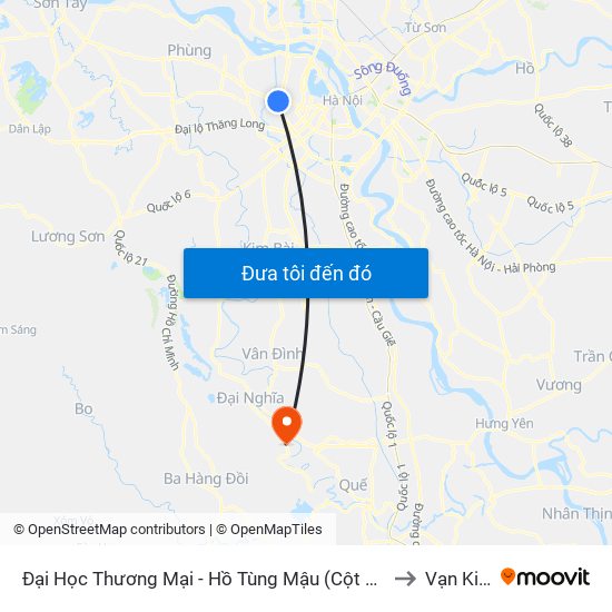 Đại Học Thương Mại - Hồ Tùng Mậu (Cột Sau) to Vạn Kim map