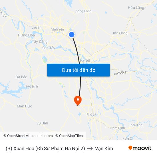 (B) Xuân Hòa (Đh Sư Phạm Hà Nội 2) to Vạn Kim map