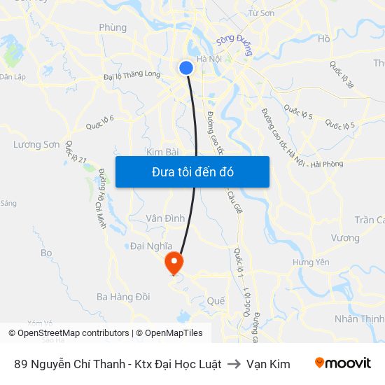 89 Nguyễn Chí Thanh - Ktx Đại Học Luật to Vạn Kim map
