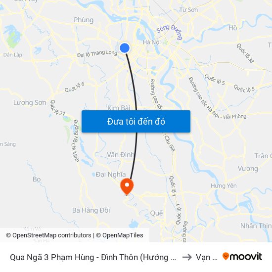 Qua Ngã 3 Phạm Hùng - Đình Thôn (Hướng Đi Phạm Văn Đồng) to Vạn Kim map