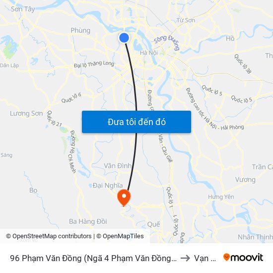 96 Phạm Văn Đồng (Ngã 4 Phạm Văn Đồng - Xuân Đỉnh) to Vạn Kim map