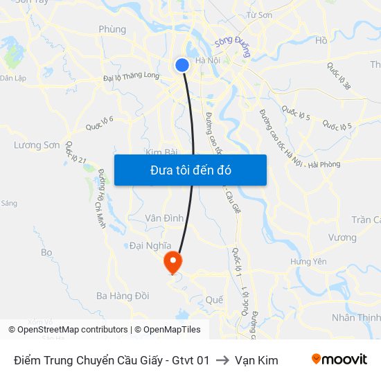 Điểm Trung Chuyển Cầu Giấy - Gtvt 01 to Vạn Kim map