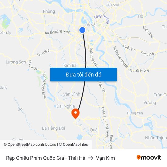 Rạp Chiếu Phim Quốc Gia - Thái Hà to Vạn Kim map