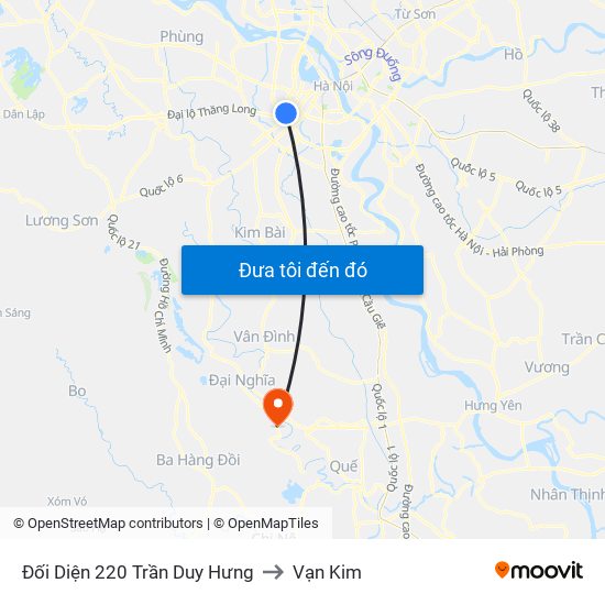 Đối Diện 220 Trần Duy Hưng to Vạn Kim map