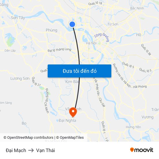 Đại Mạch to Vạn Thái map