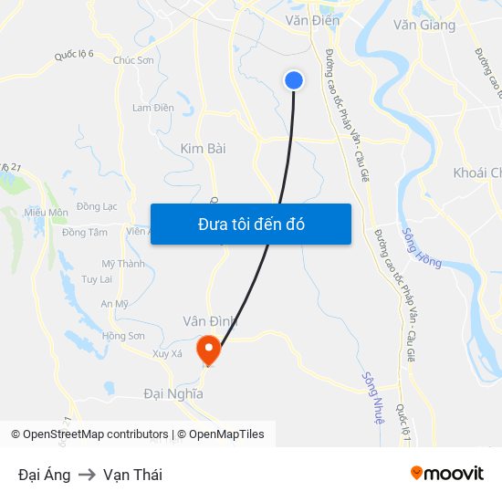 Đại Áng to Vạn Thái map