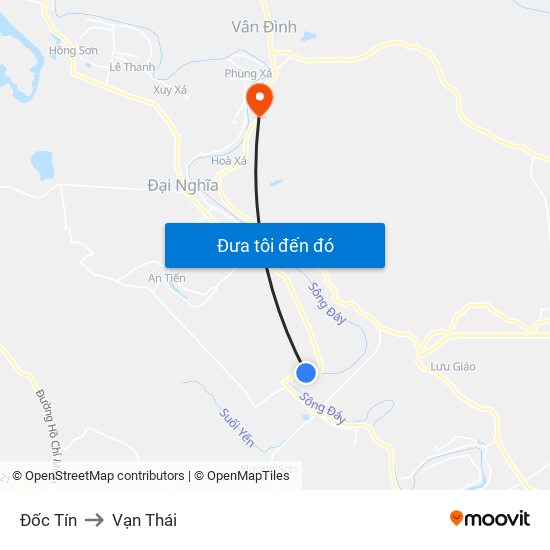 Đốc Tín to Vạn Thái map