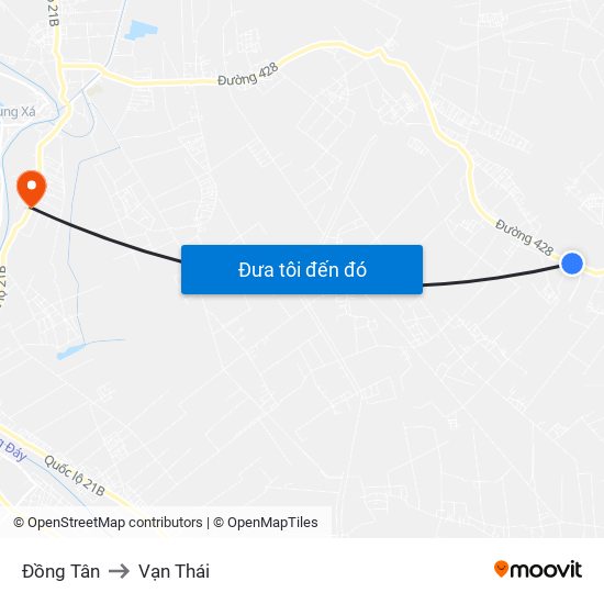 Đồng Tân to Vạn Thái map