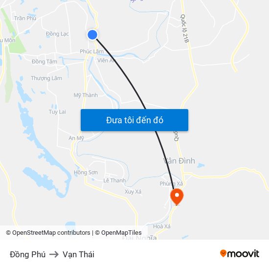 Đồng Phú to Vạn Thái map