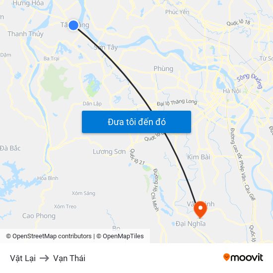 Vật Lại to Vạn Thái map