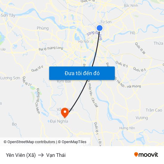 Yên Viên (Xã) to Vạn Thái map