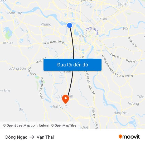 Đông Ngạc to Vạn Thái map