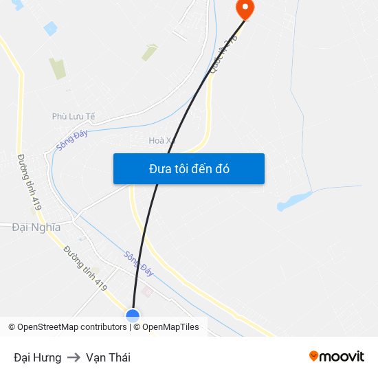 Đại Hưng to Vạn Thái map