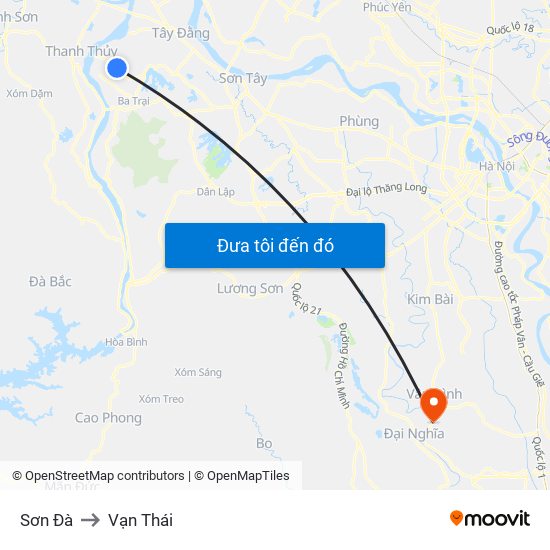 Sơn Đà to Vạn Thái map