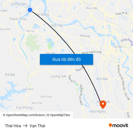 Thái Hòa to Vạn Thái map