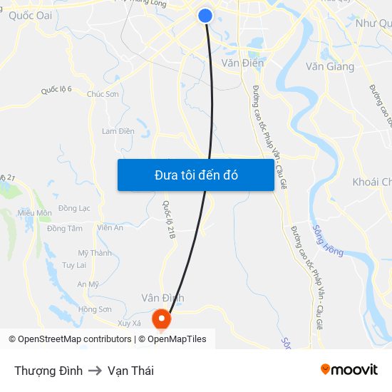 Thượng Đình to Vạn Thái map