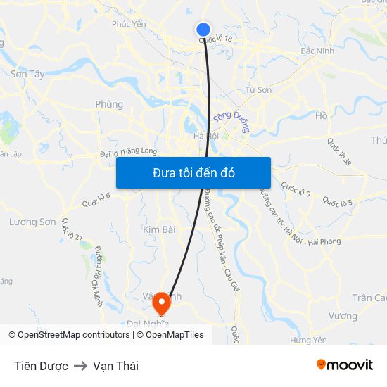 Tiên Dược to Vạn Thái map