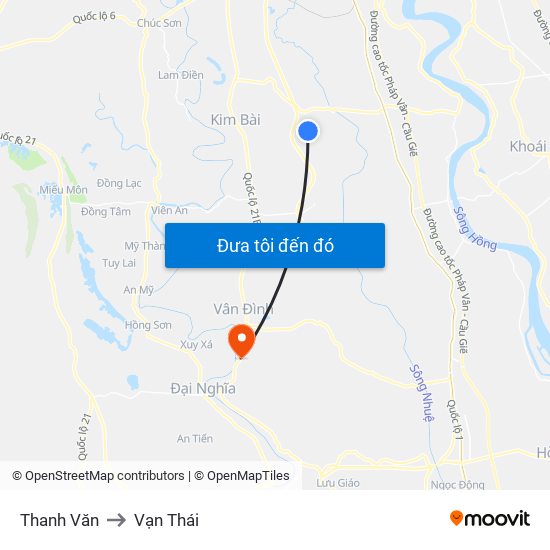 Thanh Văn to Vạn Thái map