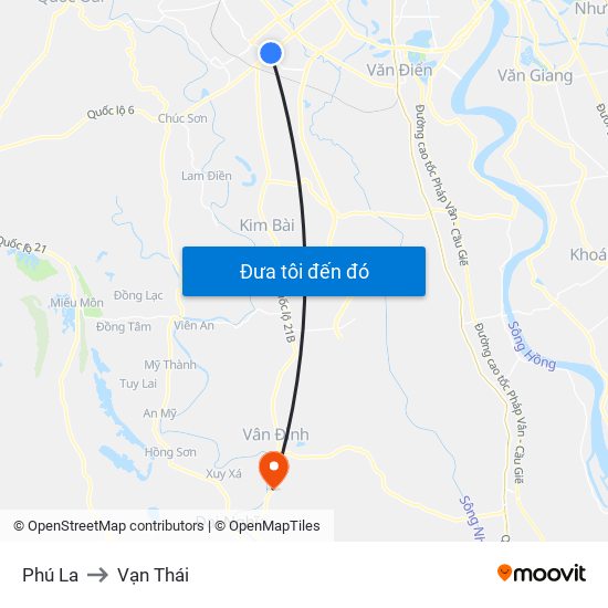 Phú La to Vạn Thái map