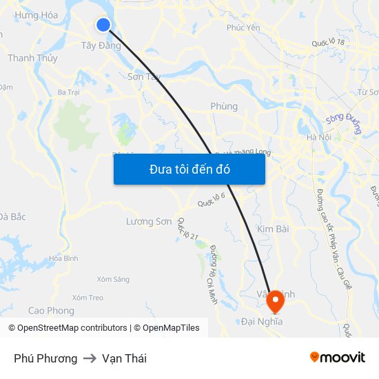Phú Phương to Vạn Thái map