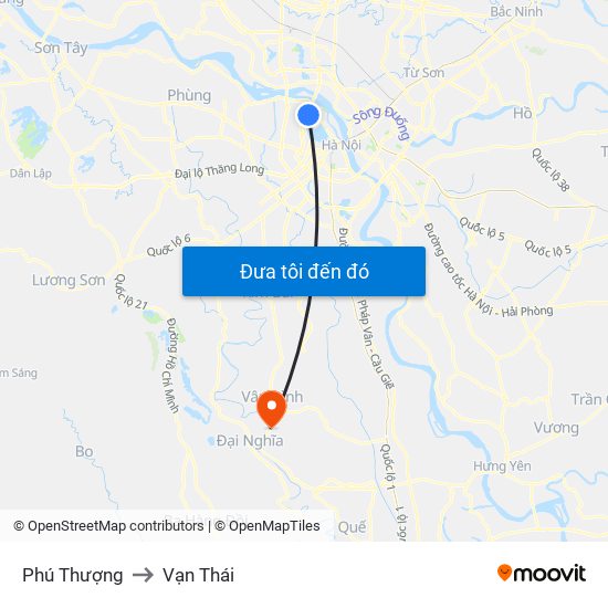 Phú Thượng to Vạn Thái map