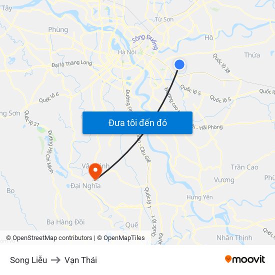 Song Liễu to Vạn Thái map