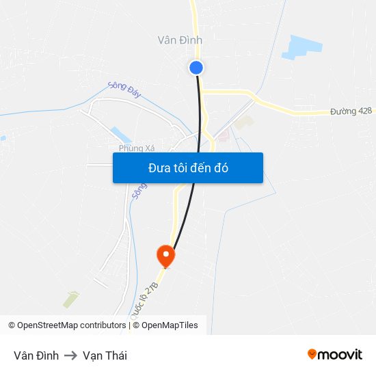 Vân Đình to Vạn Thái map