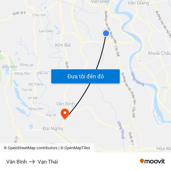 Văn Bình to Vạn Thái map