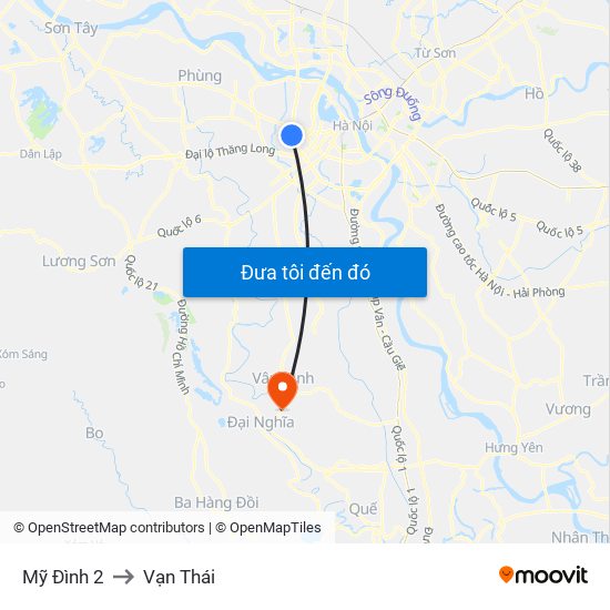 Mỹ Đình 2 to Vạn Thái map