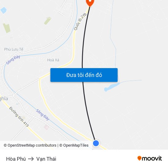 Hòa Phú to Vạn Thái map