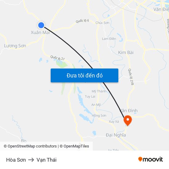Hòa Sơn to Vạn Thái map
