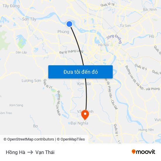 Hồng Hà to Vạn Thái map